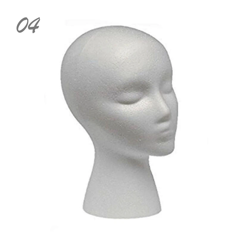 1pcs Vrouwelijke Piepschuim Schuim Mannequin Oefenpop Hoofd Model Hoed Bril Pruik Display Mannelijke Witte Schuim Mannequin Hoofd Houder Stand rack: Groen