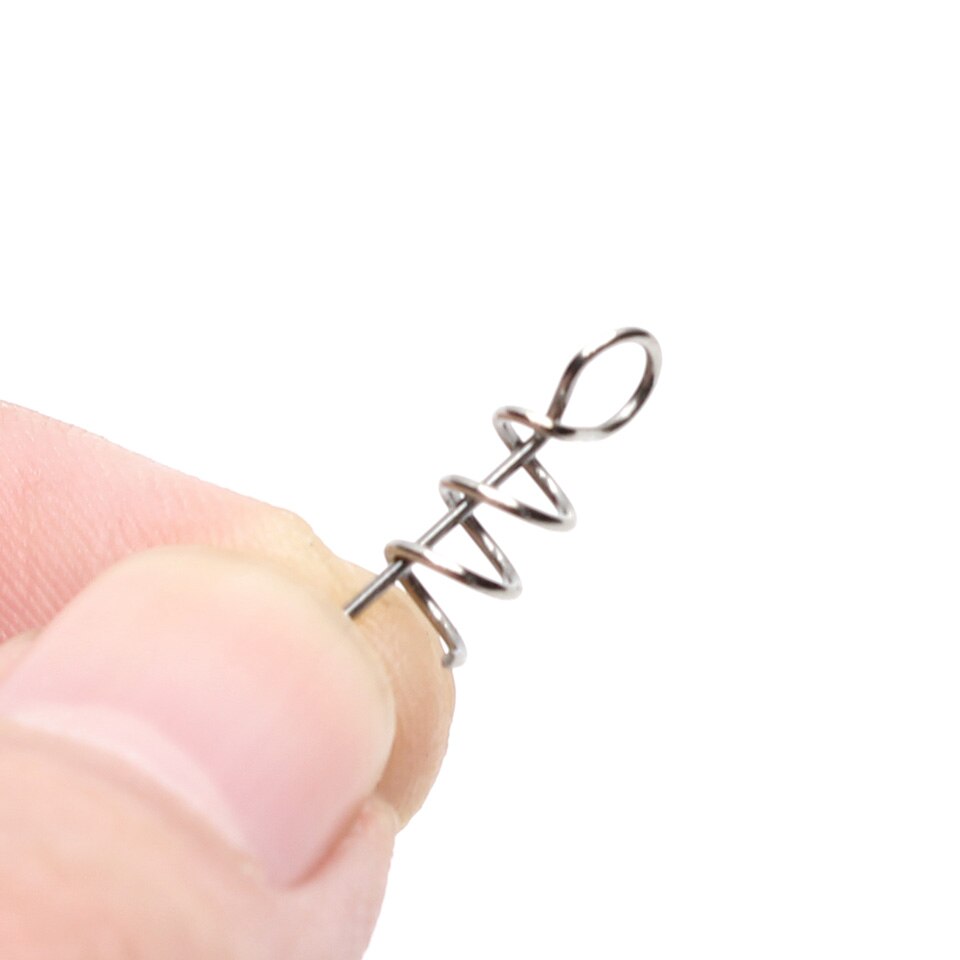 20-50 stks/partij Vishaak Centreren Pins Spiralbait Vaste Klink Naald Lente Crank Lock voor Zachte Lokken Vissen Accessoire TP1082