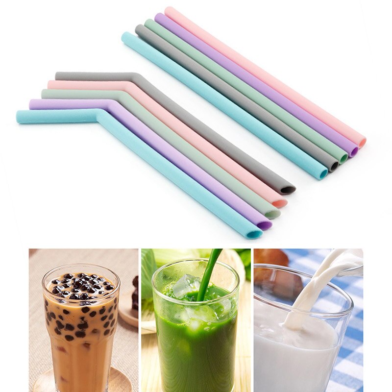 Food grade fold drinker populær resirkulering silikon cocktail godteri farge halm festrekvisita rett 1pc