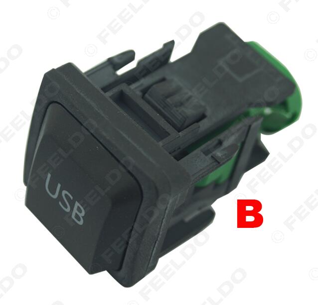 FEELDO coche OEM RCD510 RNS315 Cable USB con interruptor para VW Golf MK5 MK6 VI 5 6 Jetta CC Tiguan Passat B6 reposabrazos Posición # FD1698: Blanco