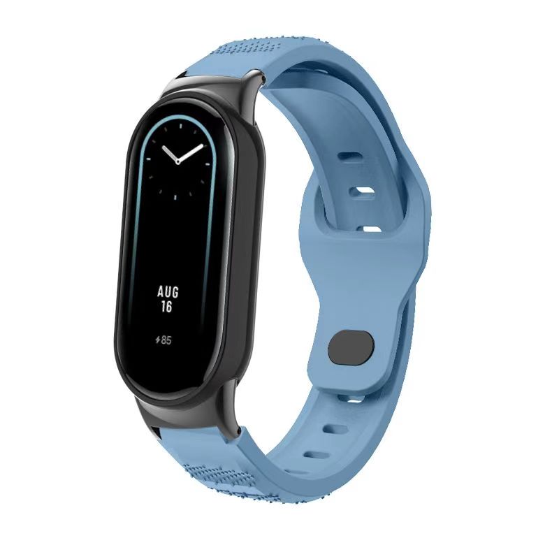 Siliconen band voor Xiaomi Mi Band 9 8 SmartWatch Ademende sportarmband Vervanging polsband voor MiBand 9 8NFC 8 horlogeband: Zwart Groen