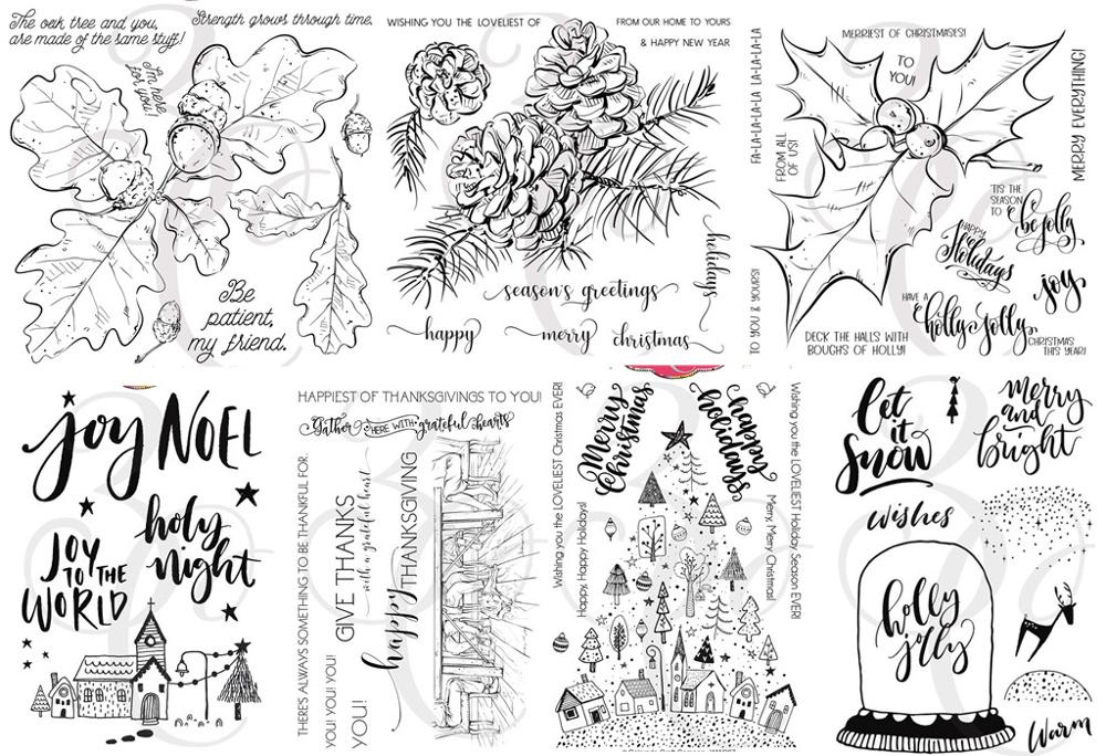 Bladeren/Kerst Clear Siliconen Stempel/Zegel Voor Diy Scrapbooking / Album Decoratieve Duidelijke Stempel Vellen A003