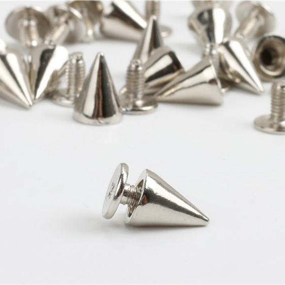 100 st/set silverkon dubbar och spikar pyssel pyssel coola punk plagg nitar för klädväska skor läder pyssel hantverk