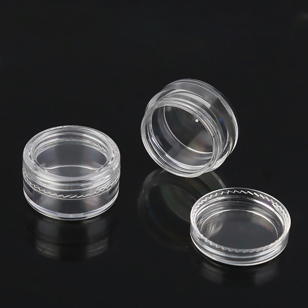 50pc/Lot Sample Clear Cream Jar 5g Mini Cosmetic Bottles Containers Transparent Pot For Nail Arts Small Clear Can Tin For Balm