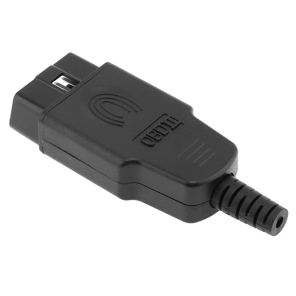 OBDII OBD 2 DIY 16 Pin Male Extension Opening Cable Car Diagnostic Interface Connector Plug Adapter with SR Shell and Screw