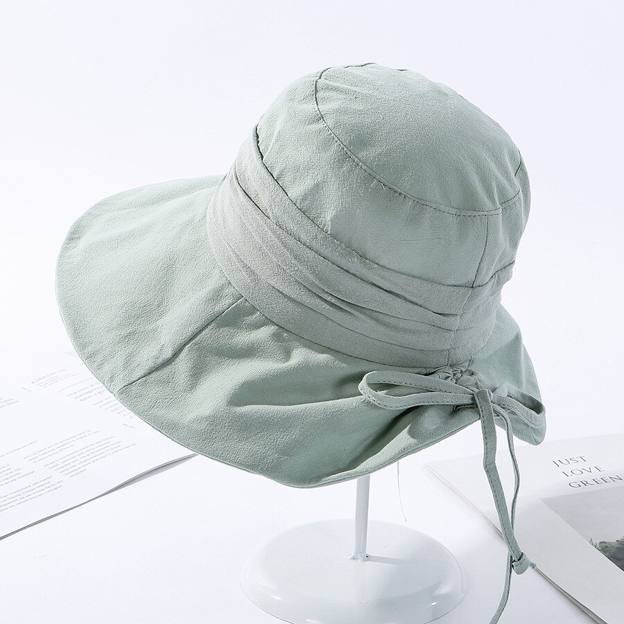 Cokk Zomer Hoed Vrouwen Emmer Hoed Cap Zon Uv-bescherming Effen Kleur Katoen Opvouwbare Zon Hoeden Voor Vrouwen Dames Hoeden gorro Gorras: blue