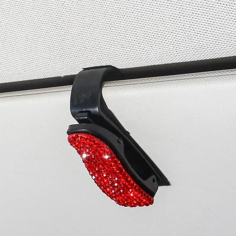Réinitialisation de fixation automatique pour voiture, pare-soleil de véhicule, biscuits, prompt ket ket, lunettes de soleil, carte, billet, stylo, support de clip portable: Rouge