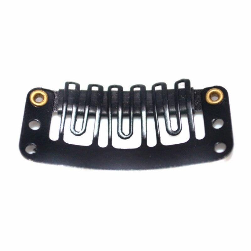 10 Stks/set Black Hair Extension Clip U Shape Weave Toupetje Pruik 6 Tanden Snap-Kam Clips Styling Tools 32mm 4 Kleur Hoed Fixing Tool