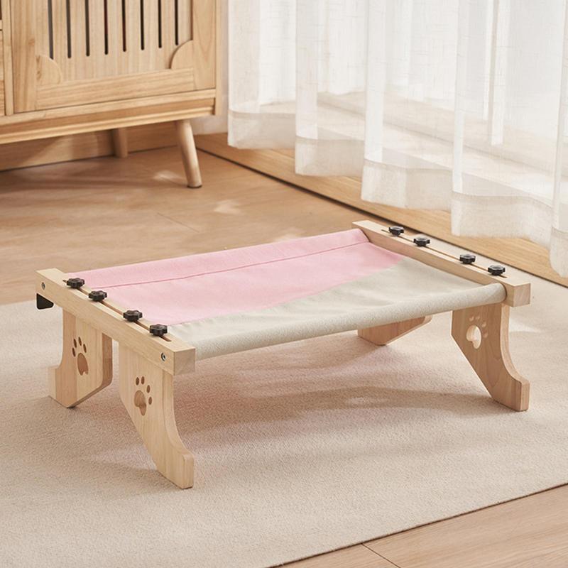Katzenhängematte für Stuhl, einfacher Sitz, Katzensitz für Fensterbank, Holz und robuster Metallrahmen, einfacher Sitz, Katzensitz für Fensterbank, Katze