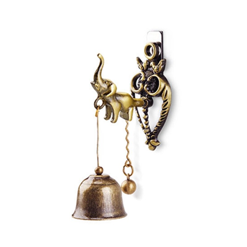 Magnetic Retro Doorbell Wall Mount Animal Door Reminder Bell Home Ornament: Elephant