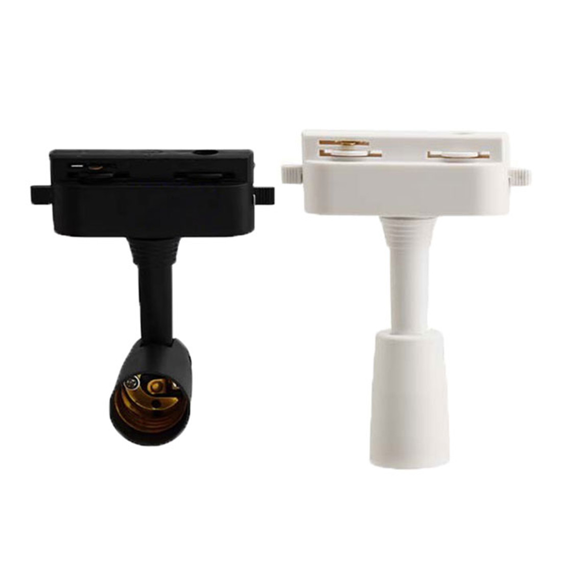 Set van 1/5/10/20 verstelbare  e27 -railspots, zwart-wit, 1- fase , 2 draden, eenvoudige lamp, verwisselbare lampjes,  e26 kunststof rails.