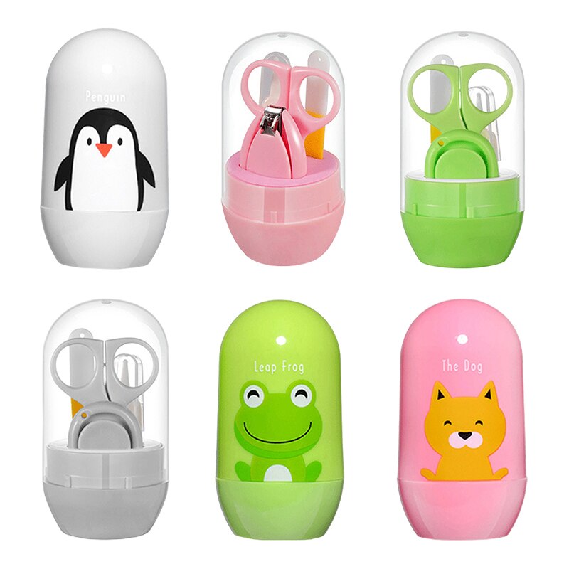 4-piece newborn baby nail care Set Nail Scissors Nail Scissors cartoon animal fish fillet baby health set