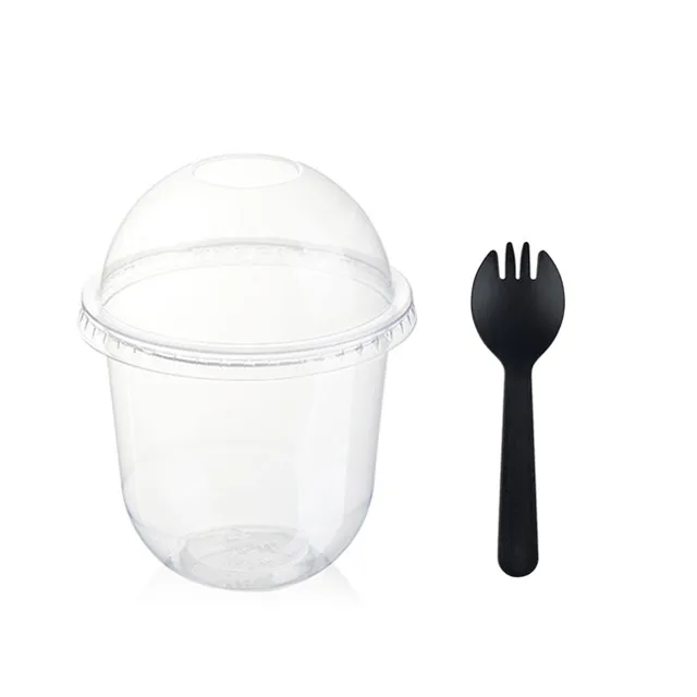 50 bicchieri per budino da 360 ml con coperchi scatole di plastica gelato mousse dolce picnic festa imballaggio tazze da dolce con coperchio: Default Title