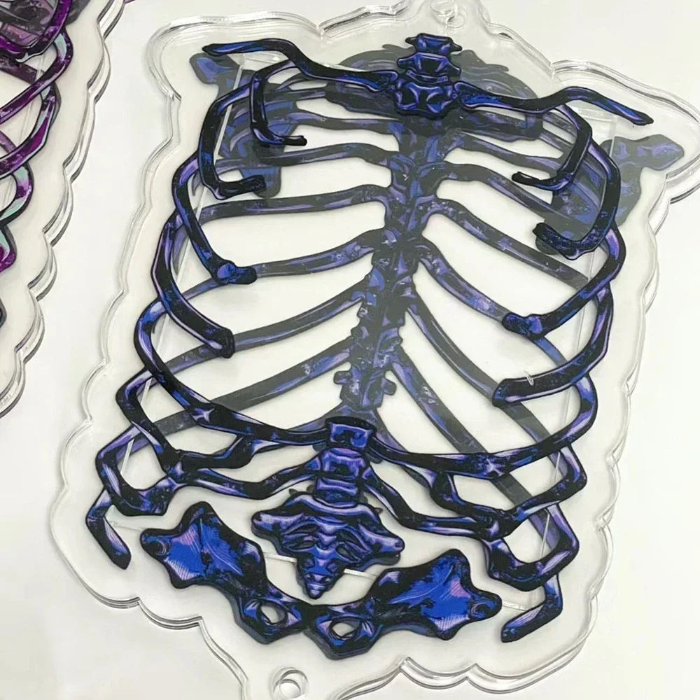 Mini marco de fotos de 3 pulgadas, 5,5x8,5 cm, tarjeta gótica, marco de exhibición acrílico Gumei, marco de fotos de esqueleto de calavera, puede acomodar el tamaño de la foto: Gris claro
