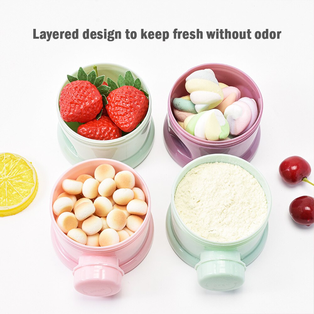 3 / 4 schichten Milchpulver Kasten Tragbare Baby Lebensmittel Lagerung Kasten Ätherisches Getreide Karikatur Kleinkind tapsen Snacks Container