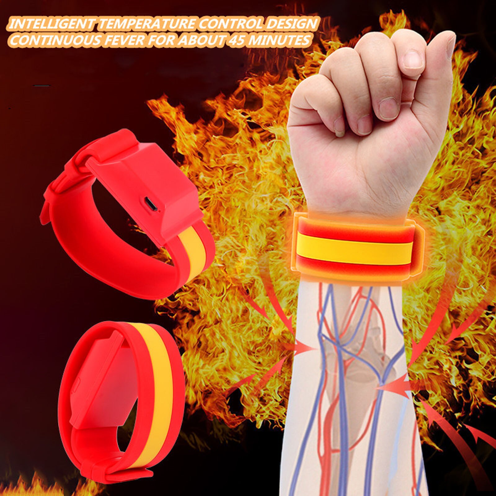 Smart warm control bracelet outdoor portable wrist USB charging hand warmer continuous heating simple and safe