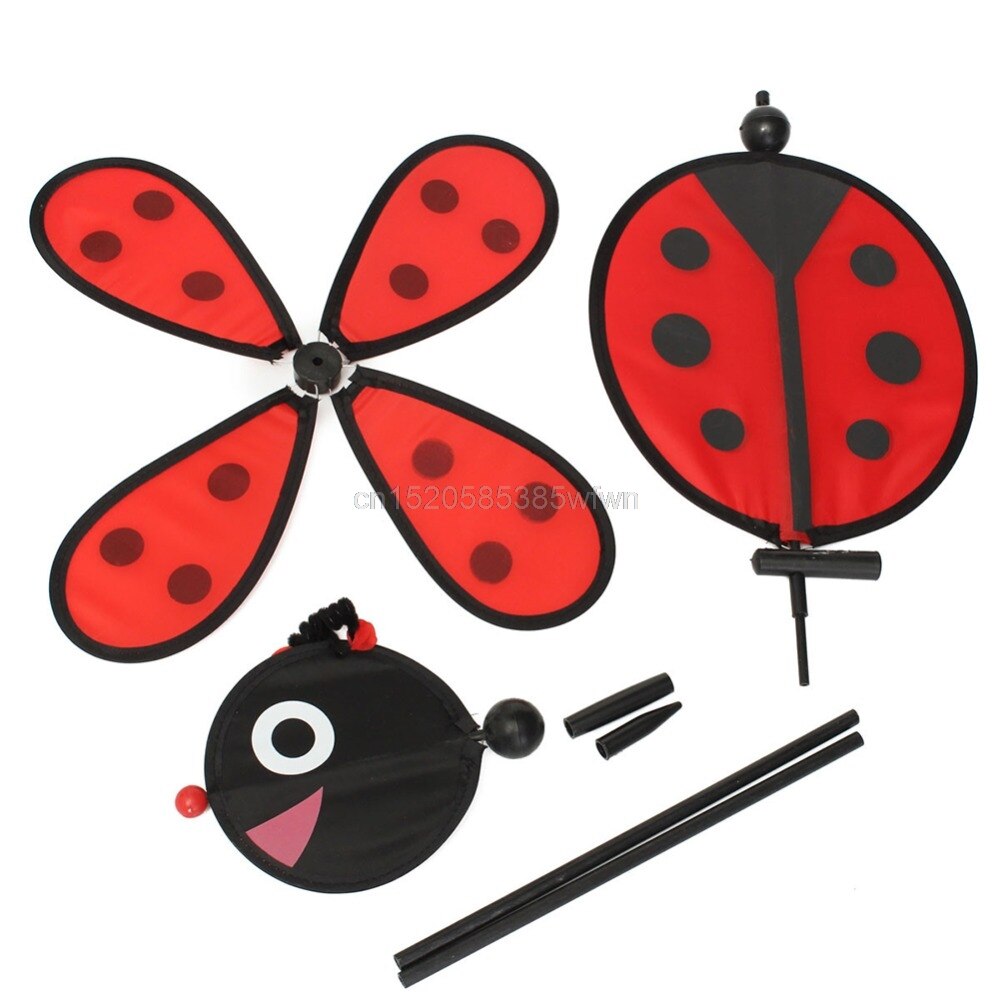 Bumble Bee / Ladybug Windmill Whirligig Wind Spinner Home Yard Garden Decor Classic Toys 1PC