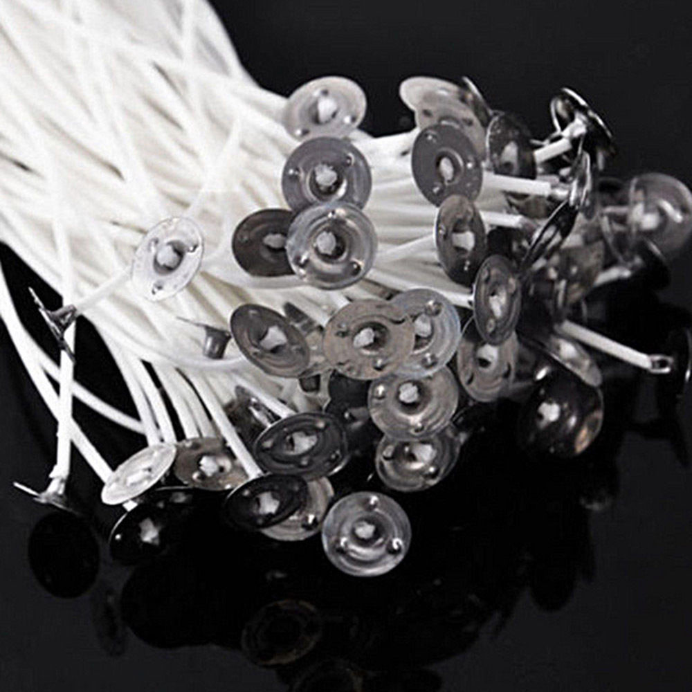 50 Stuks 8 Inch Diy Kaars Lont Core Pre Waxed Met Sustainers Katoen Coreless Katoen Maken Materiaal