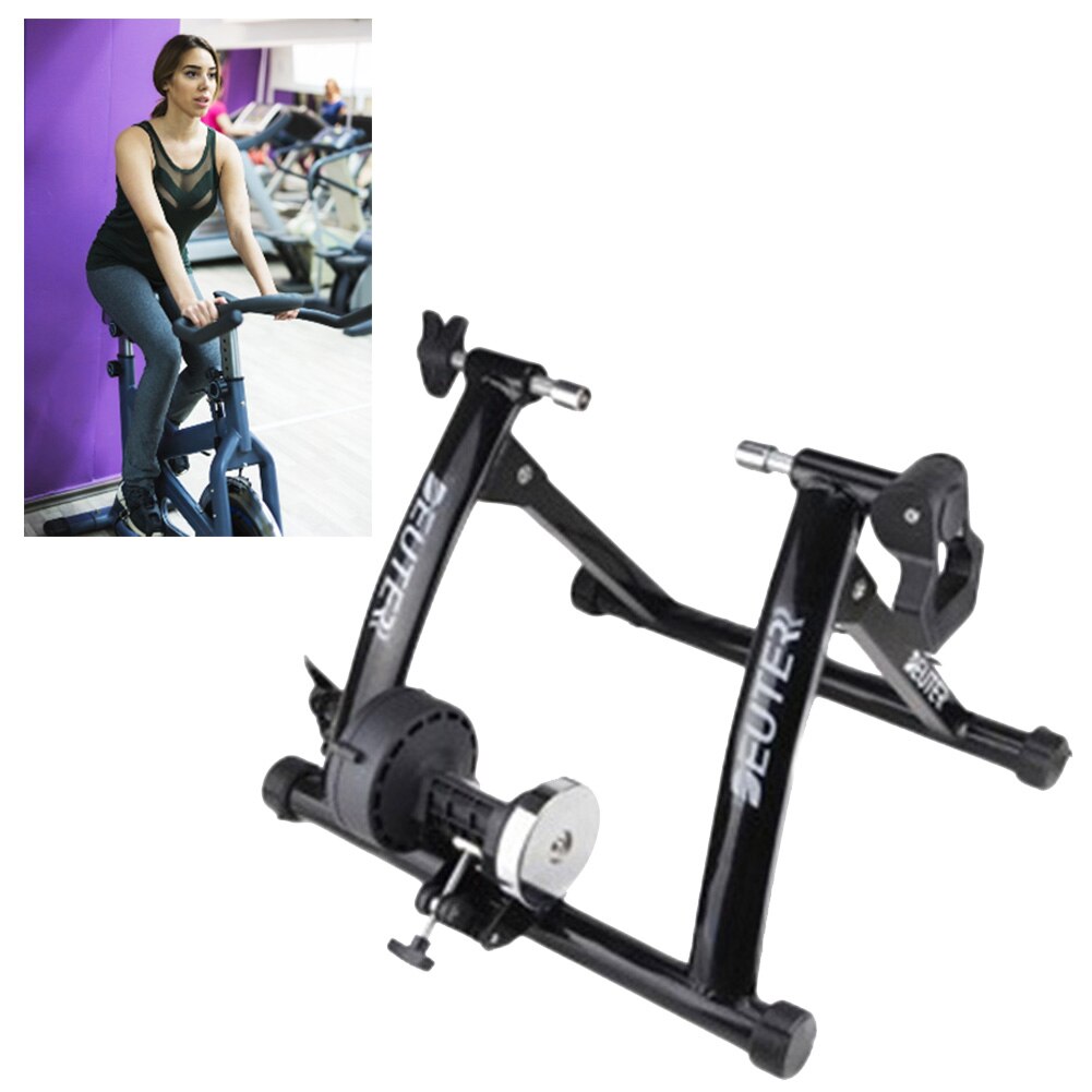 Foldable Bicycle Training Platfor 6 Levels Resistance Adjustable Cycling Trainer Roller Road Fitness Station For Indoor Exercise