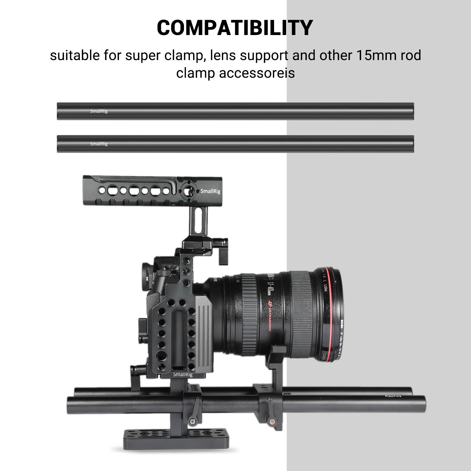 Pręty aluminiowe SmallRig 15mm M12 (12 Cal) robić lustrzanka cyfrowa zestaw akcesoriów-1053