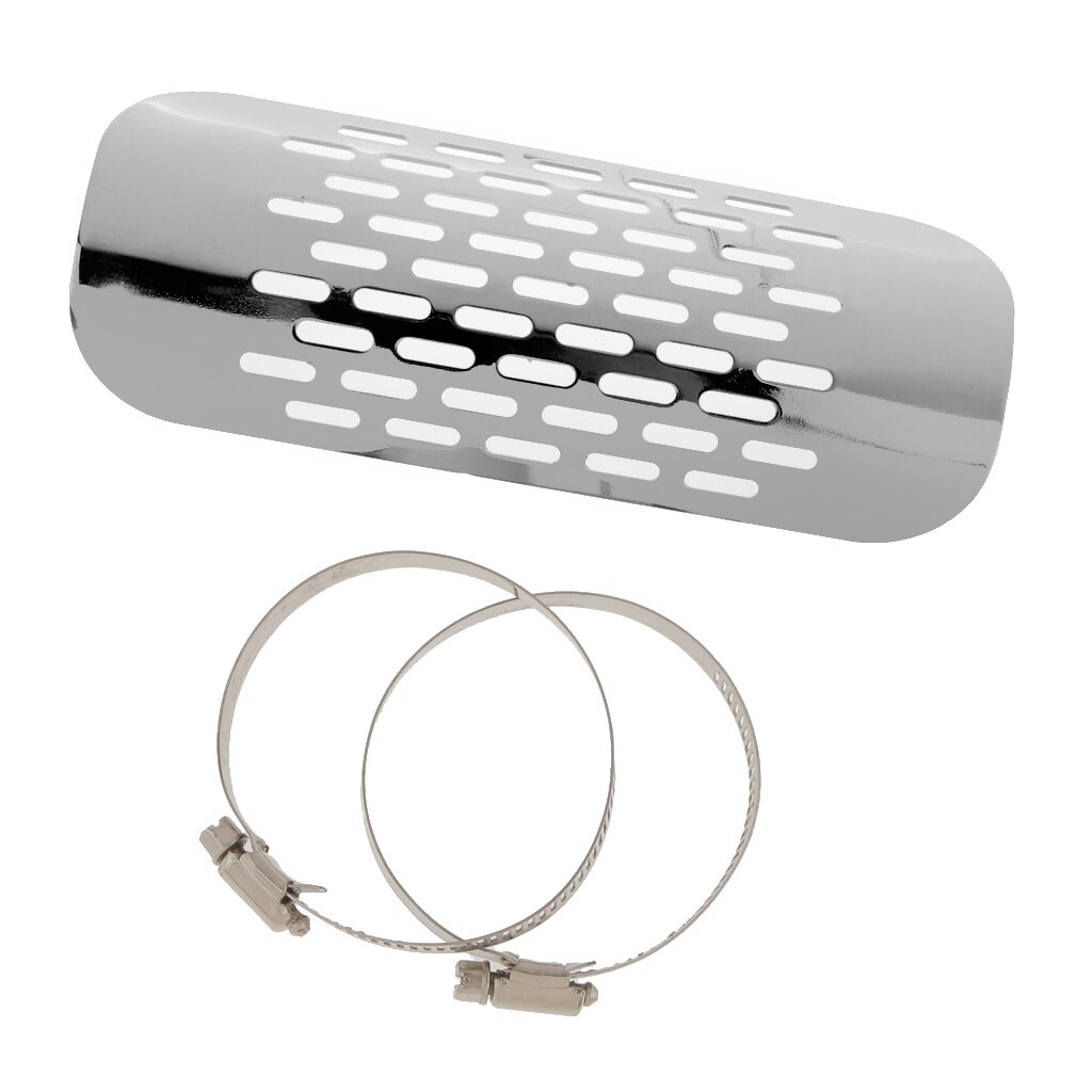 Silenciador de tubo de escape cromado, cubierta trasera de protección térmica para Harley, color blanco, a la