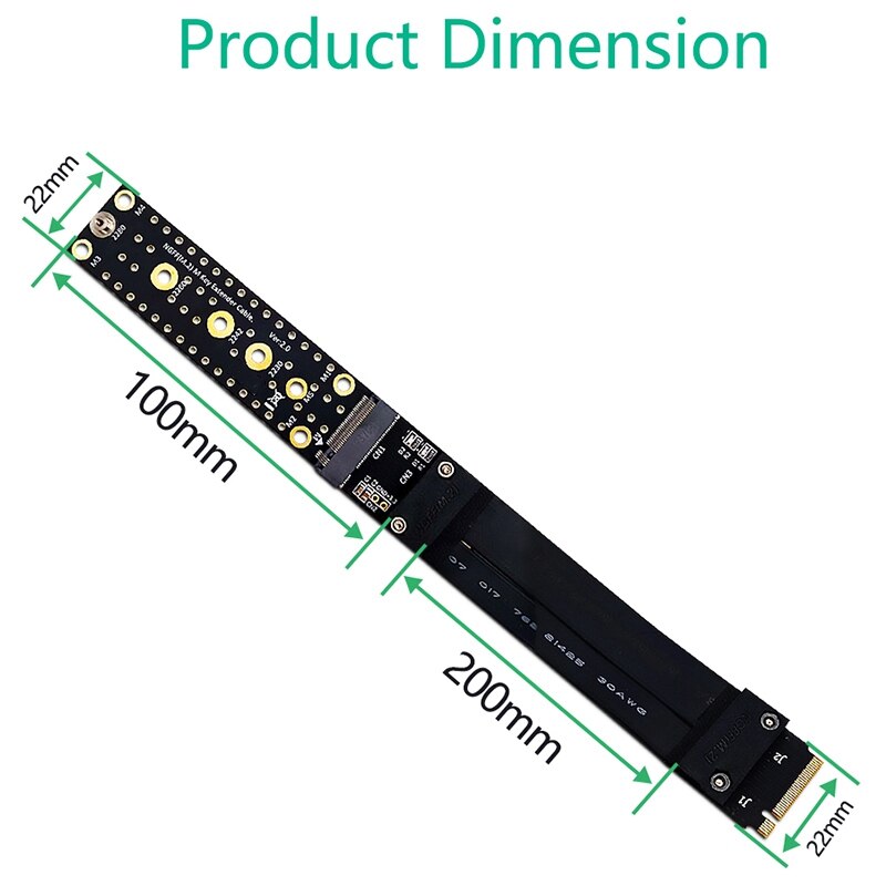 M.2 Ngff Nvme M Sleutel Ssd Verlengkabel 2280 Riser Extender Card Ondersteuning Pci-E 3.0 4X Verlengsnoer