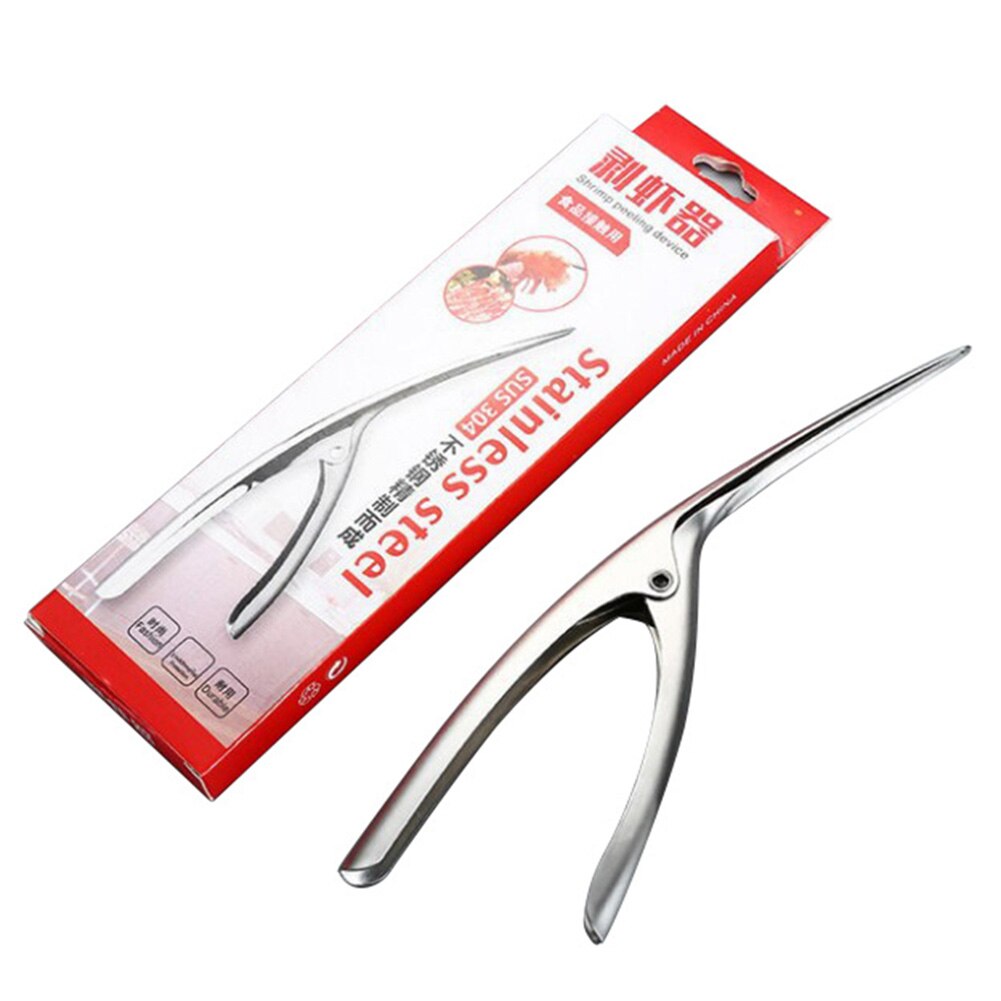 Outil de Deveiner de crevettes outil Portable en acier inoxydable crevettes pince à éplucher cuisine fruits de mer Gadgets outil 20.5 cm x 6cm: B1