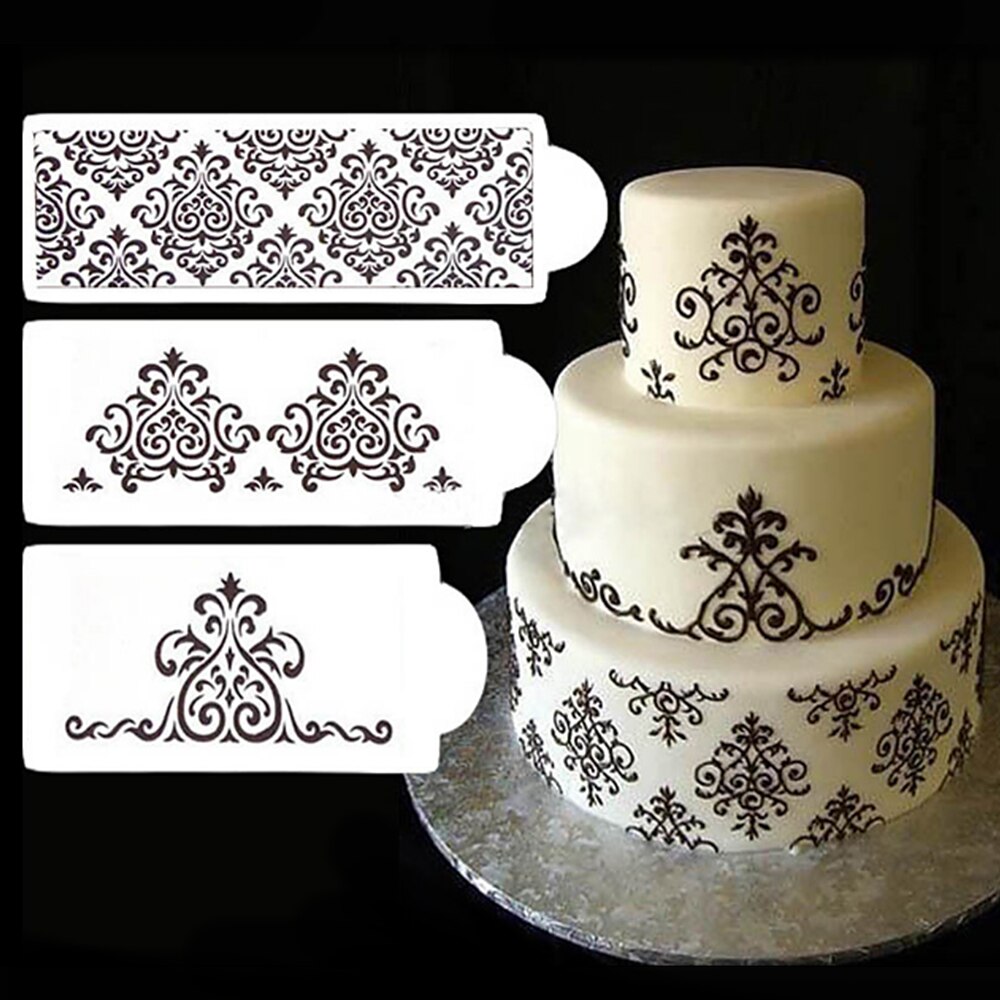 3 stks/set Stencil Fondant Cake Decorating Gereedschap Mold gebak Bakken Gereedschap Decoratie voor Cake