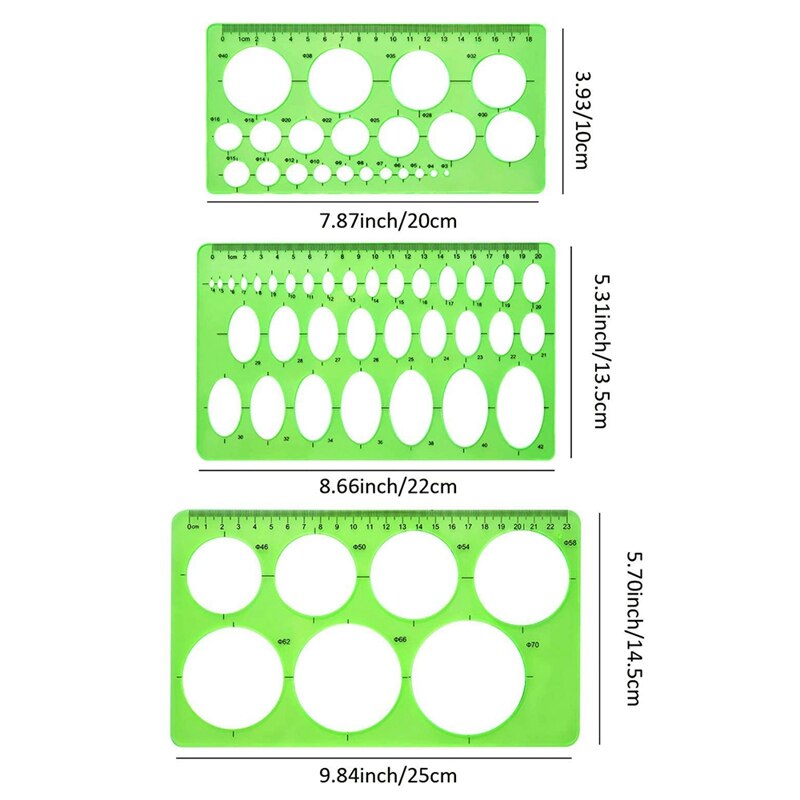 12 PCS Geometric Drawing Stencil Measuring Rulers French Curve Templates Rulers for Drawing Studying Drafting