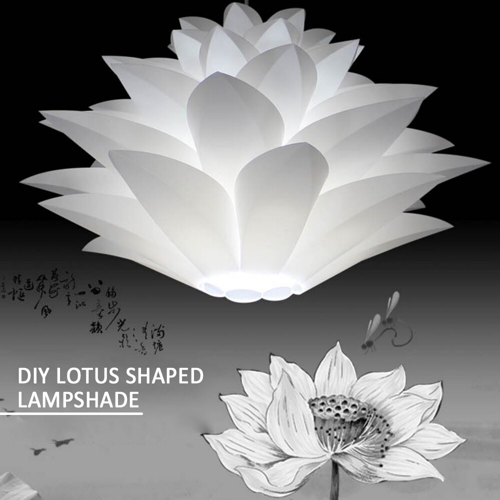Lampe suspendue Puzzle E27, Kit d'abat-jour en forme de fleur de Lotus à monter soi-même, plafonnier ou lampadaire