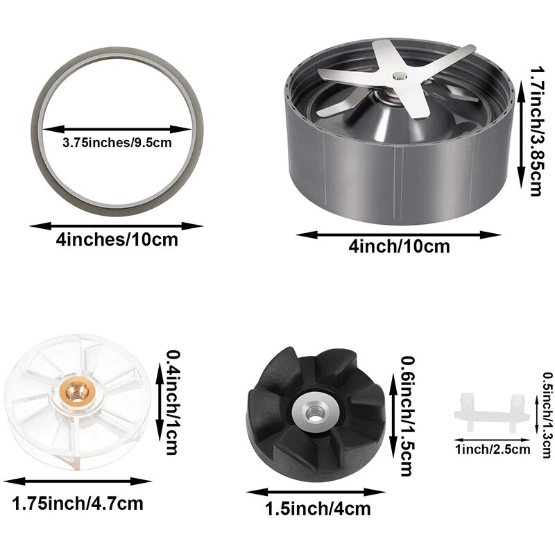 8 pièces mélangeur pièces de rechange pour Nutribullet 600W 900W mélangeur avec lame de glace/joint d'étanchéité en caoutchouc/amortisseur Ect