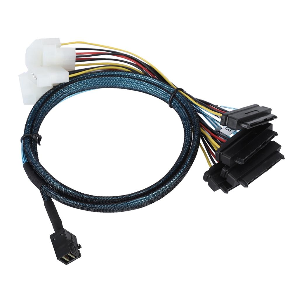 29pin SFF-8482 OM SFF-8482 connectoren met IDE Power Kabel (1 M) interne HD sas sata kabels SFF-8643 Mini SAS HD naar (4): Default Title