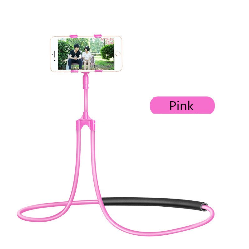 Universal 360 Grad Flexible Handys Halter Stehen Faul Hals Hängen Handy Halter Für IPhone 11 Xiaomi Mi10 Huawei P30: Rosa