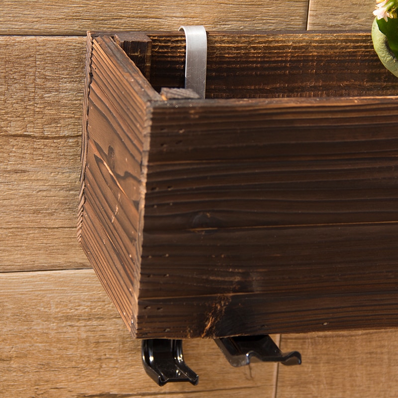 1 Pair Wall Hanging Flower Pot Holder Multifunction Balcony Planter Brackets Stand Fence Rail Plant Bracket For Garden Apartment