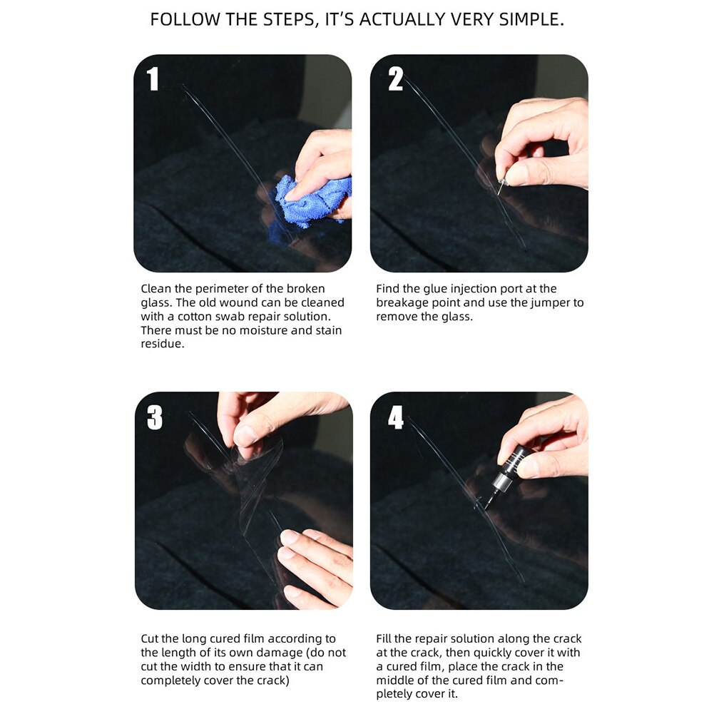 Car Window Curing Glue DIY Seamless Universal Auto Crack Removal Restore Tool Glass Scratch Windshield Repair Kit