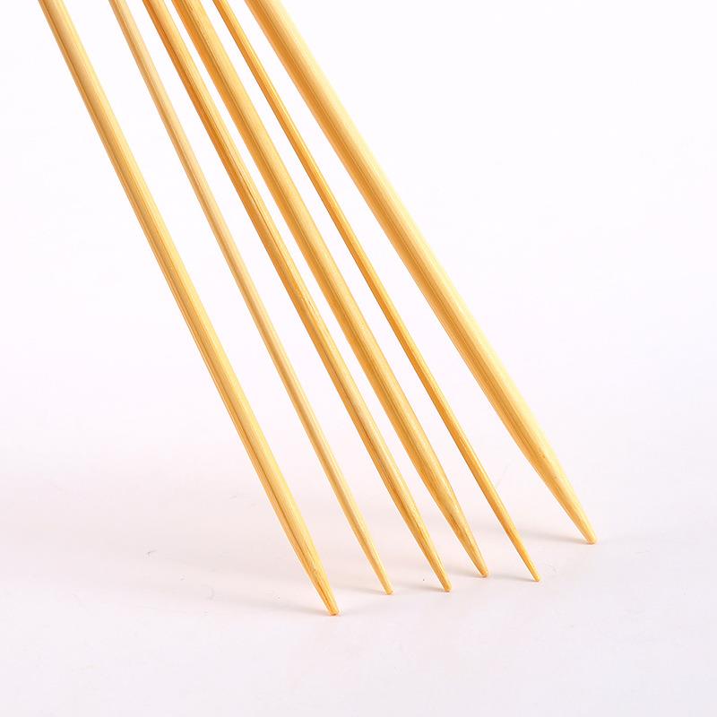 Agujas de tejer rectas de doble punta, gancho de ganchillo de bambú, suéter DIY, calcetines, herramientas de tejer, tamaño 2-5mm, 20cm, 5 unids/set