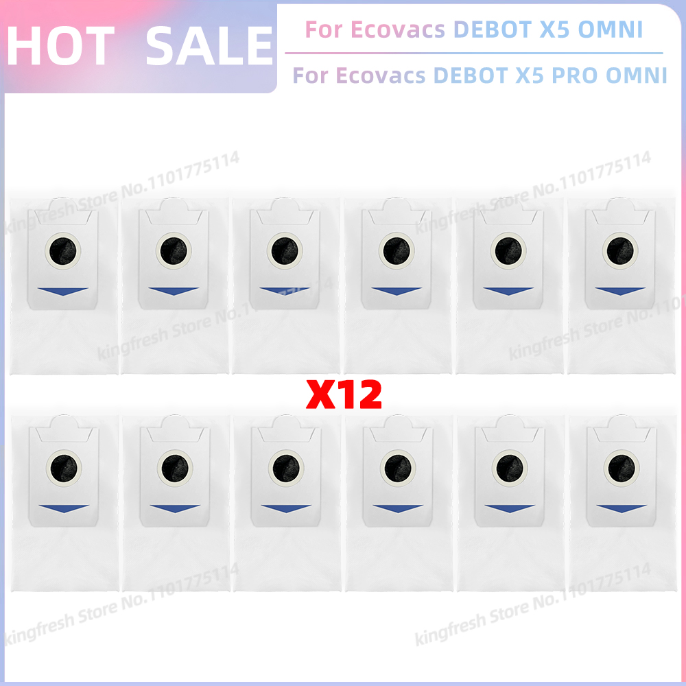 Compatible con piezas de repuesto para aspiradora robot Ecovacs Debot X5 OMNI / X5 PRO OMNI / X5 PRO - rodillo principal, cepillo lateral, filtro Hepa, paño de fregona, bolsa de polvo, accesorios: Azul