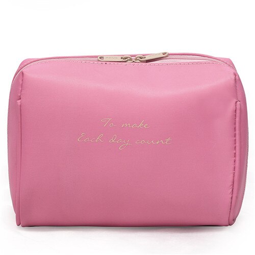 UOSC Women Cosmetic Bag Travel Make Up Solid Bags Ladies Makeup Pouch Neceser Organizer Kits Toiletry Bag: pink