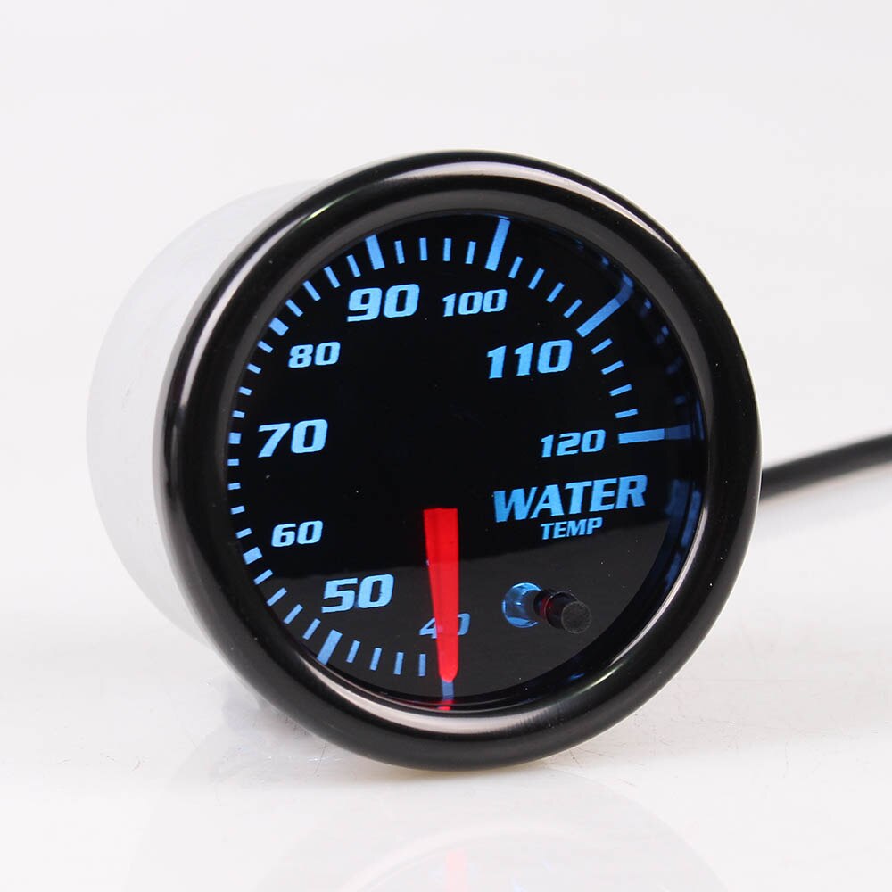 KET 2 "52mm 7 LED Color humo cara grados Fahrenheit y Celsius Indicador de temperatura de agua medidor de temperatura con Sensor coche medidor Indicador de
