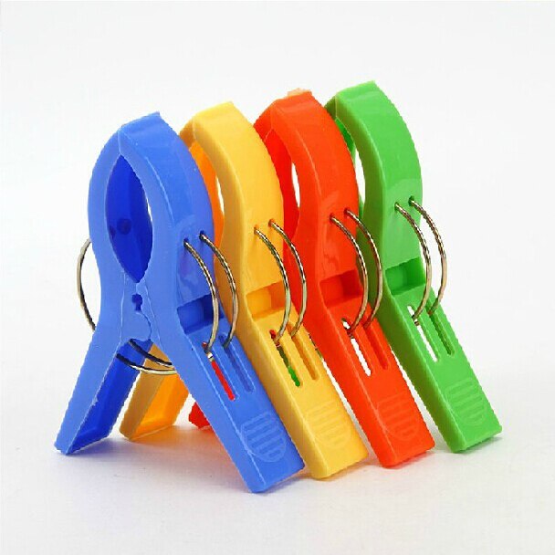 Retail Thuis effen kleur kleding clip plastic clip wasknijper pinnen rekken 4 stks/set