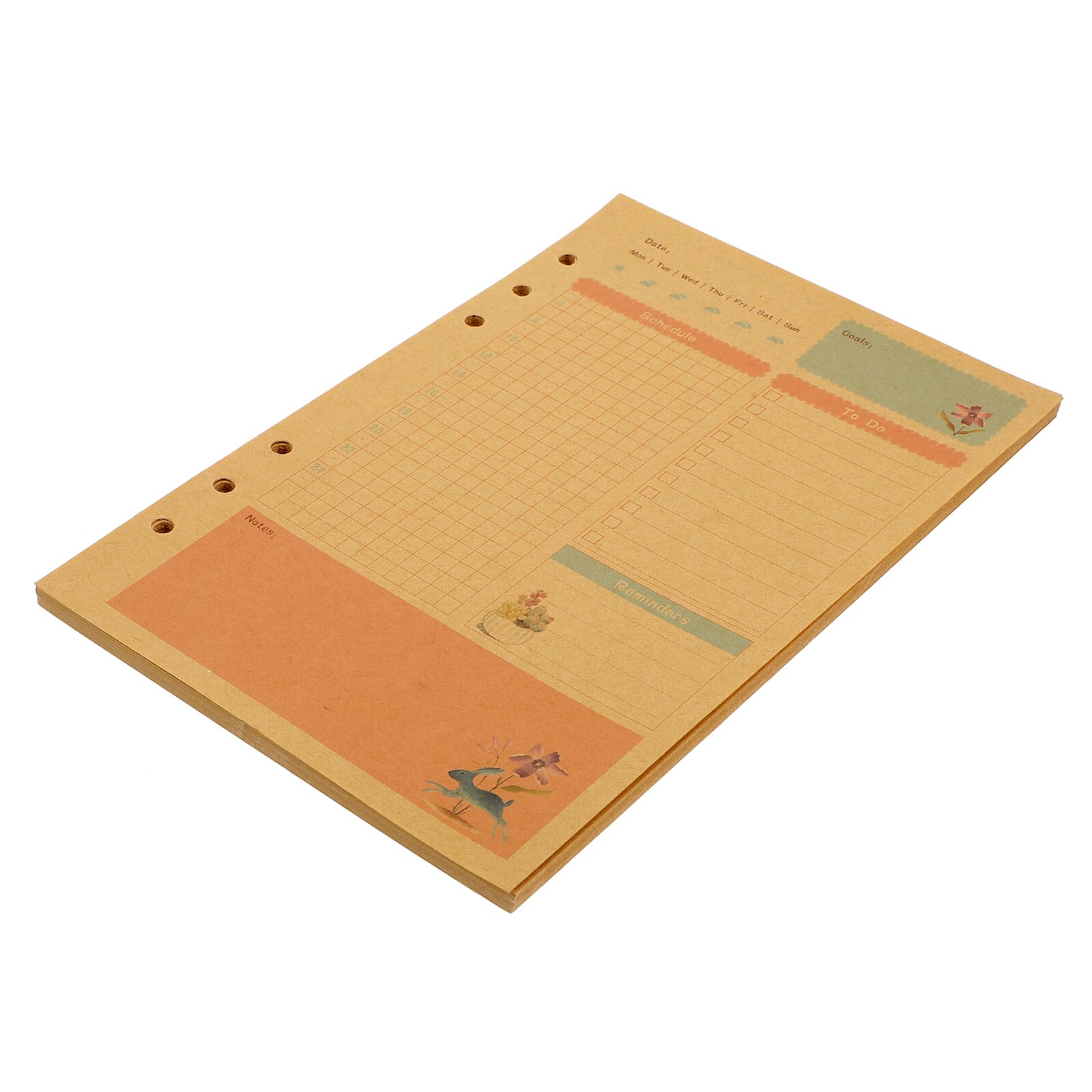 2pcs Loose-leaf Notebook Refills Six Holes Notebook Replacement Accessories: As Shown