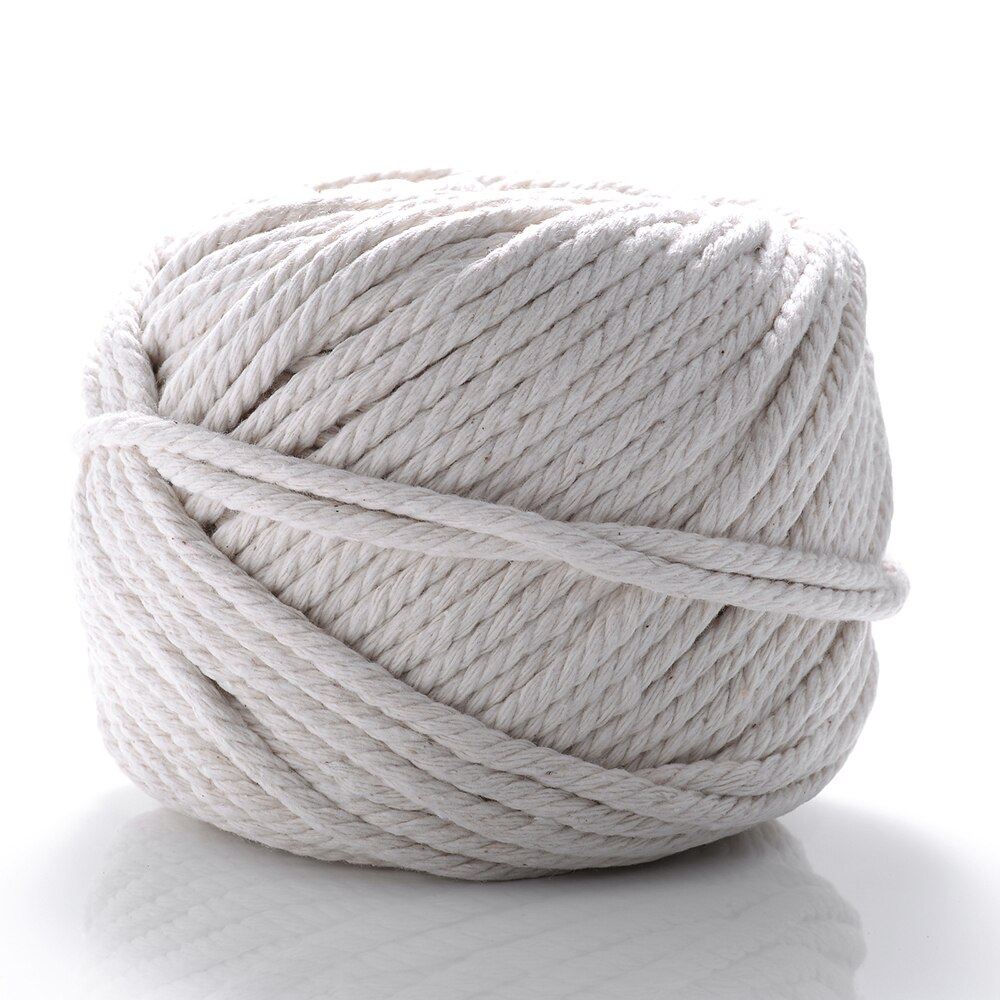 1 2 3 4 5 6mm Natural Cotton Twisted Rope Macrame Cotton Cord Twine String DIY Craft Making Tassel Knitting Thread( not 1 roll): 4mm X 5meters