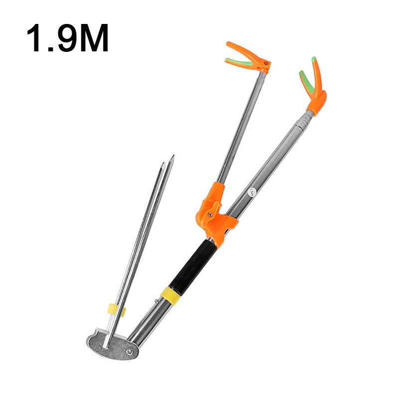 Boden Angelrute Stand Halterung Einstellbare Stuhl Kasten Fisch Stangen Halfter 1,5-2,4 M Faltbare Angeln Werkzeug Hand Stange klammern: 1.9m