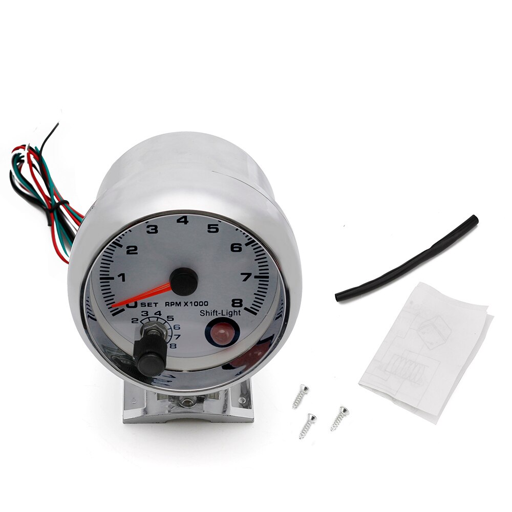 Auto Auto-Tachometer Tacho Gauge 0 ~ 8000 RPM Meter 2 "52mm Universal Auto Motor 7 Farben Led weiß Meter Pointer RPM 12V Benzin