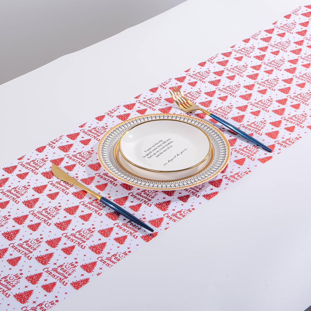28x270CM Kerst Tafel Sneeuwvlok Mat Tafelkleed Kerst Vlag Thuis Party Decoratieve Kerstman Tapestry Tafellopers FB