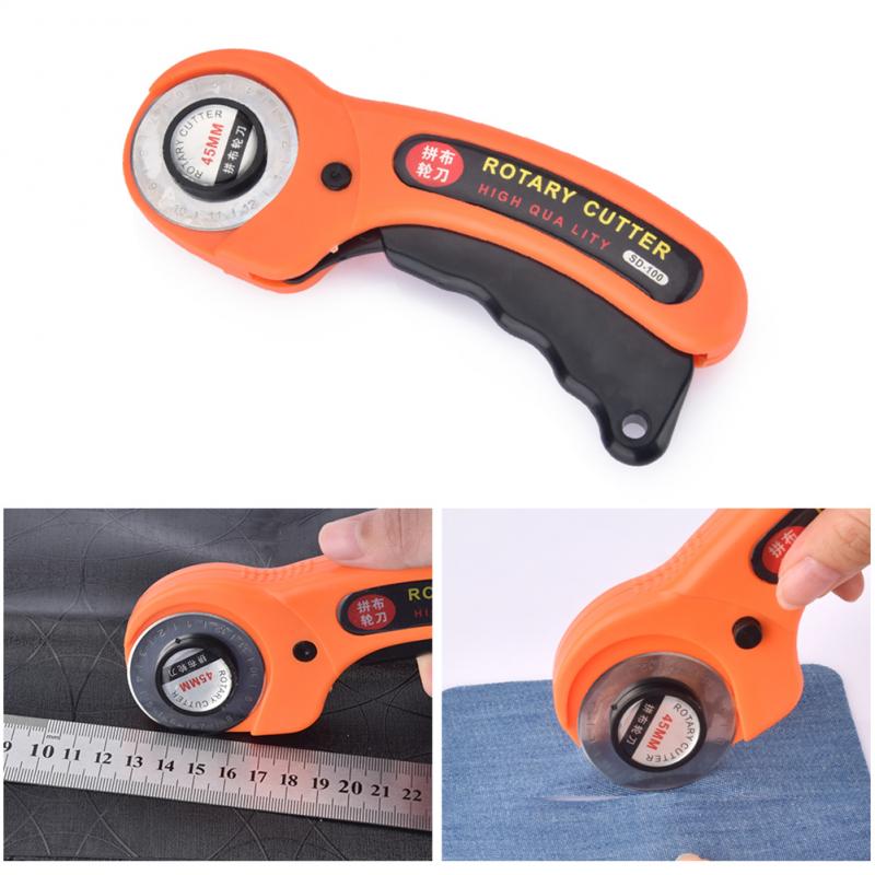45mm Rotary Cutter Premium Quilters Sewing Rotary Cloth Guiding Cutting Machine Quilters Quilting Fabric Craft Tool Orange