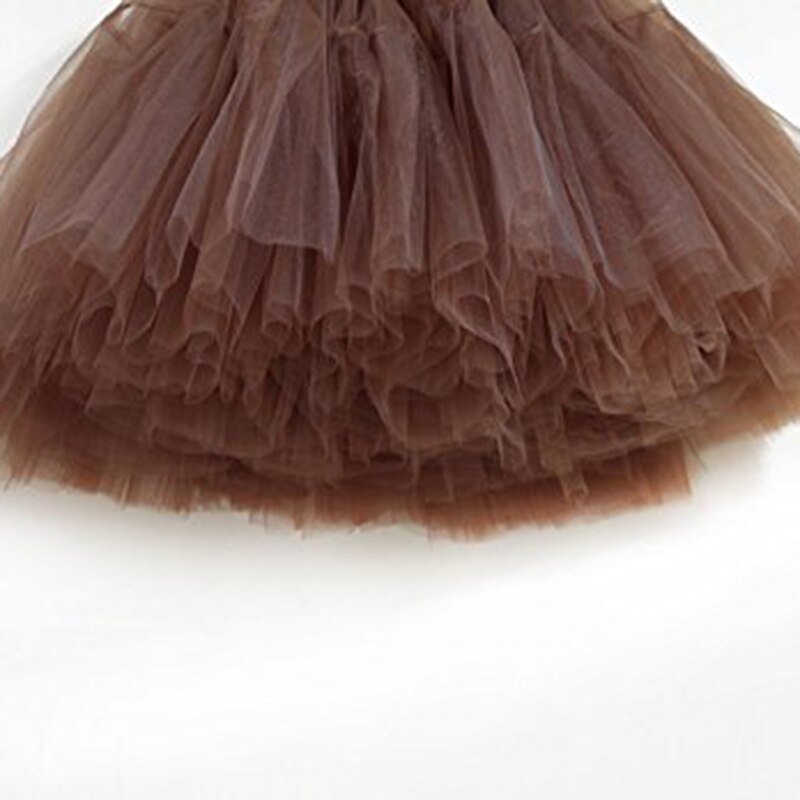 MisShow Brown Short Petticoats 5 Layers Underskirt For Prom Evening Dresses Crinoline Petticoat Rockabilly