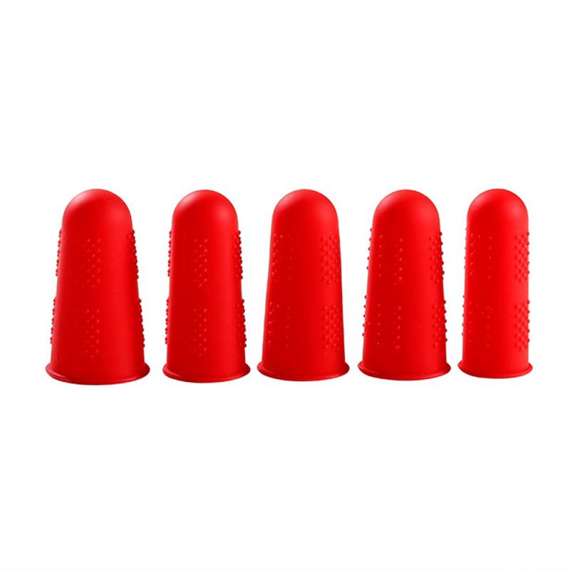 5pcs Silicone Finger Protector Sleeve Cover Anti-cut Heat Resistant Finger Sleeves Great Cooking For Cooking Kitchen Tools