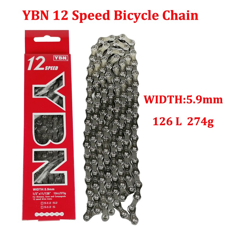 YBN S12 Chain 12 Speed Bicycle Chain MTB Road Bike Chain With Magic Button 126L 274g