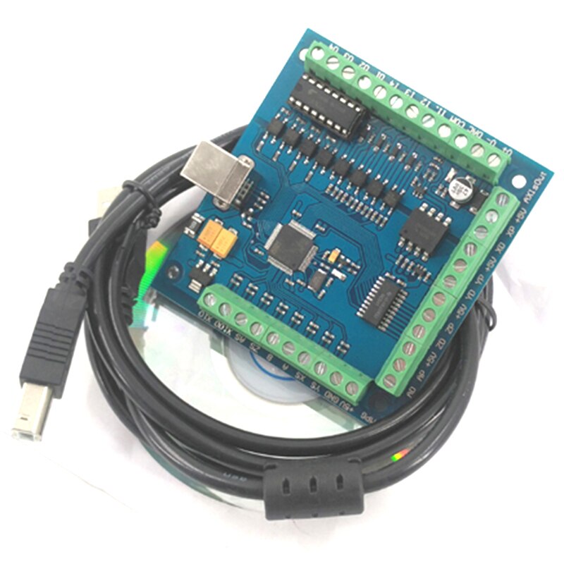 CNC MACH3 USB 4 eje de 100KHz USBCNC suave paso a paso tarjeta controladora de movimiento Placa de adaptación para CNC grabado 12-24V